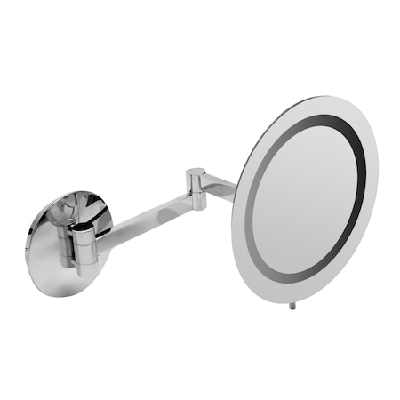 Alfi Brand Polished Chrm Wall Mount Rnd 9" 5x Magnifying Cosmetic Mirror W/ Light ABM9WLED-PC